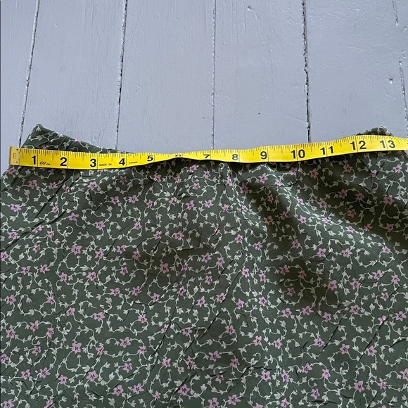 Vintage 90s floral green Beechers Brook mini skirt S/M - Picture 3 of 8